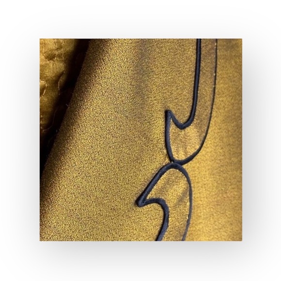 Vintage: Gentry 𖡗 Handmade 3 Button Duponi Silk Coat 𖡗 Metallic Goldenrod 𖡗 - Picture 14 of 16